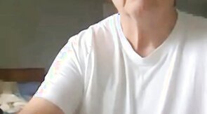 old man jerking his big dick