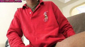 Black bottom picked up stud cums after IR amateur anal