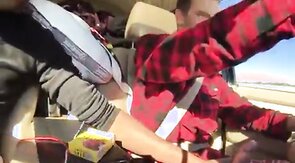 cum in car....