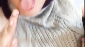 Asian Sissy Jerking off in VKS Sweater