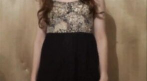 Sissy in new dress and panties