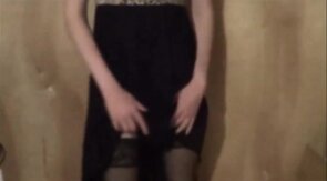 Sissy in new dress and panties