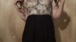 Sissy in new dress and panties