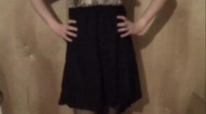 Sissy in new dress and panties