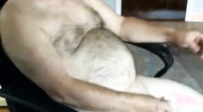 handsome hairy dad jerking off