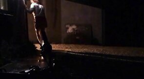 sissy schoolgirl cathy goes outside