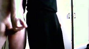 Me milking - he is tied - ballslapped - post cum rubbed