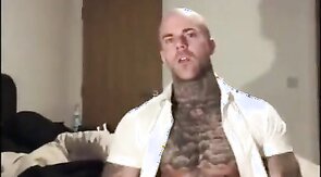 Sexy Tatted Stud Jerks Off Big Cock & Cums