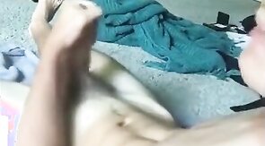 Wanking on the floor