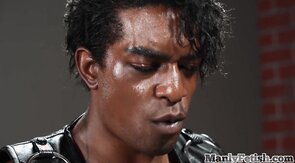 IR cosplay stud bareback banged by Black stud in leathe