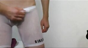 Mesh see-through cum shot