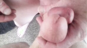 My buddy wanking our cocks together