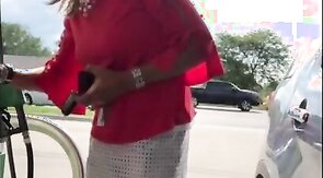 CD Gurl at the Gas Station