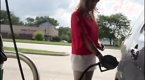 CD Gurl at the Gas Station