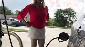 CD Gurl at the Gas Station