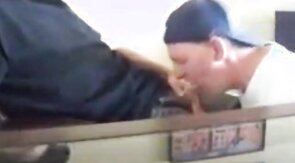 Swallowing cum from my friend again