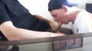 Swallowing cum from my friend again