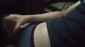 Feminine boy cums with his panties on