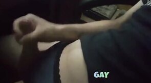 Feminine boy cums with his panties on