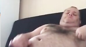 Chub bear handjob and cum