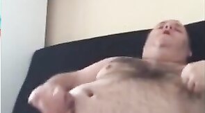 Chub bear handjob and cum