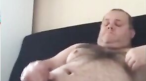 Chub bear handjob and cum