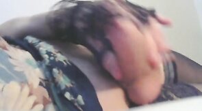 rubbing my tranny cock slowly until the juices flow