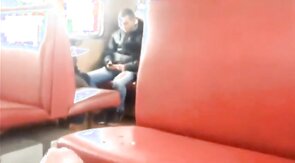 Big cum in train