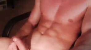 Hot muscular dude jerks off and cums alot