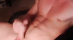 Hot muscular dude jerks off and cums alot