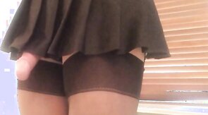 Close up cock in stockings ,