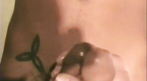 playing with his cock and hands while he