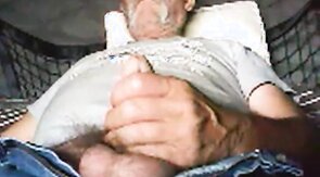 Older gentleman shooting his load