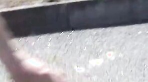 Jacking and cumming on a bridge over the highway