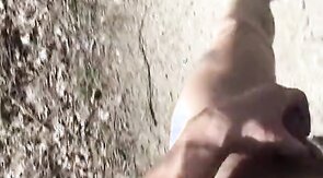 Jacking and cumming on a bridge over the highway