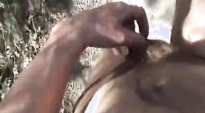 Jacking and cumming on a bridge over the highway