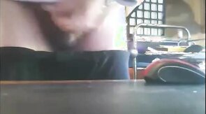 old bearded grandpa shooting his load