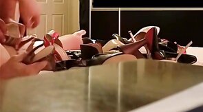 My friend asked me to fuck his girl's shoes once again