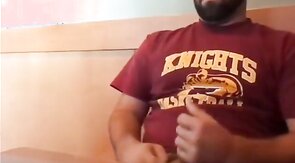 Bearded Bro Public Jerk Off in A Coffee Shop
