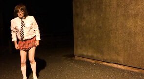 sissy schoolgirl cathy goes outside