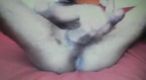 huge cock hairy guy rubbing cock on his arse hole on cam