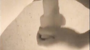 Big dildo balls deep in twink