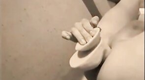 Big dildo balls deep in twink