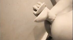 Big dildo balls deep in twink