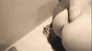 Big dildo balls deep in twink