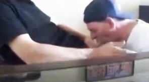 Swallowing cum from my friend again