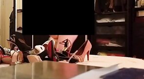 My friend asked me to fuck his girl's shoes once again