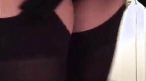 Sissy Crossdresser Bondage in Lycra Dress and Stockings