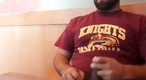 Bearded Bro Public Jerk Off in A Coffee Shop