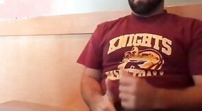 Bearded Bro Public Jerk Off in A Coffee Shop